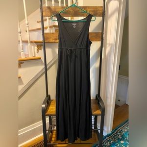 Old Navy black surplice maxi dress with drawstring size M